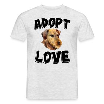 Adopt Dog Love Airedale Terrier Irish Terrier - Men's T-Shirt - heather grey - Front - AI Model Male 178 dark (178cm)