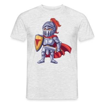 Freundlicher Ritter als Geburtstagsgeschenk Design - Männer T-Shirt - Grau meliert - Vorne - AI Model Male 178 dark (178cm)