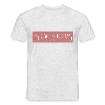 stay strong - Männer T-Shirt - Grau meliert - Vorne - AI Model Male 178 dark (178cm)
