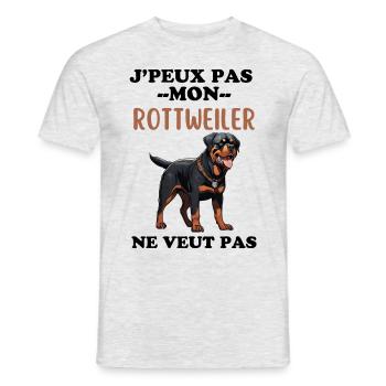 Rottweiler - T-shirt homme - gris chiné - Devant - AI Model Male 178 dark (178cm)