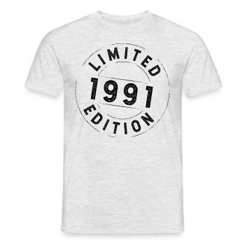Edition limitée 1991 - T-shirt homme - gris chiné - Devant - AI Model Male 178 dark (178cm)
