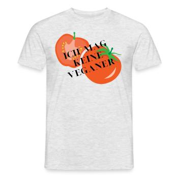Ich mag keine Veganer - Männer T-Shirt - Grau meliert - Vorne - AI Model Male 178 dark (178cm)
