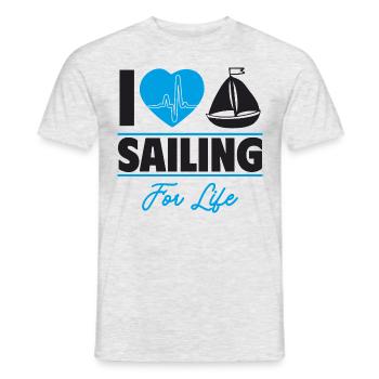 Sailing is my life,gift idea - Men's T-Shirt - heather grey - Front - AI Model Male 178 dark (178cm)