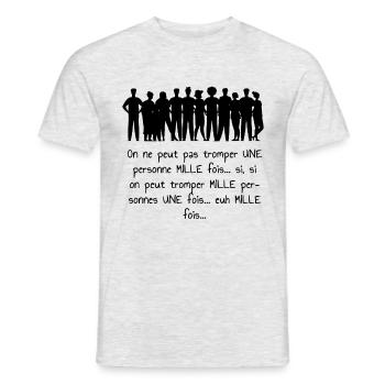 les Nuls humour - T-shirt homme - gris chiné - Devant - AI Model Male 178 dark (178cm)