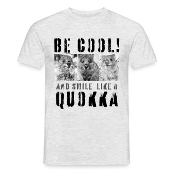 Soyez cool et souriez comme un Quokka - T-shirt homme - gris chiné - Devant - AI Model Male 178 dark (178cm)