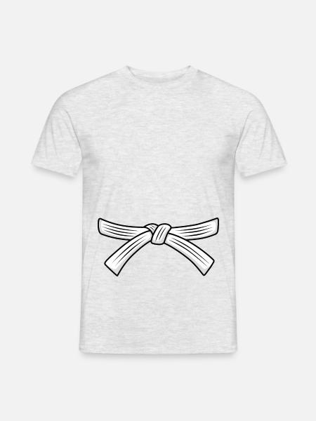 Judo Weißgurt Jiu Jitsu weißer Gürtel 6. Kyu Obi - Männer T-Shirt - Grau meliert