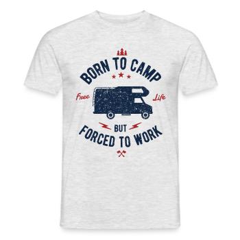 Born to camp - camper camping shirt gift - Men's T-Shirt - heather grey - Front - AI Model Male 178 dark (178cm)