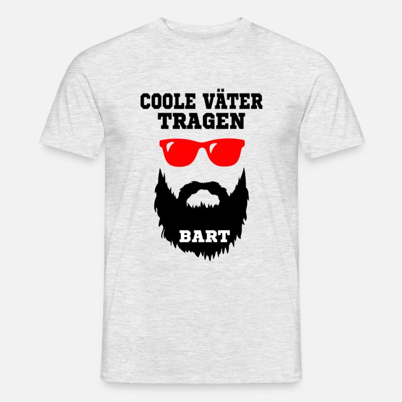Coole Väter tragen Bart - Geschenk, Bart Spruch - Männer T-Shirt - Grau meliert