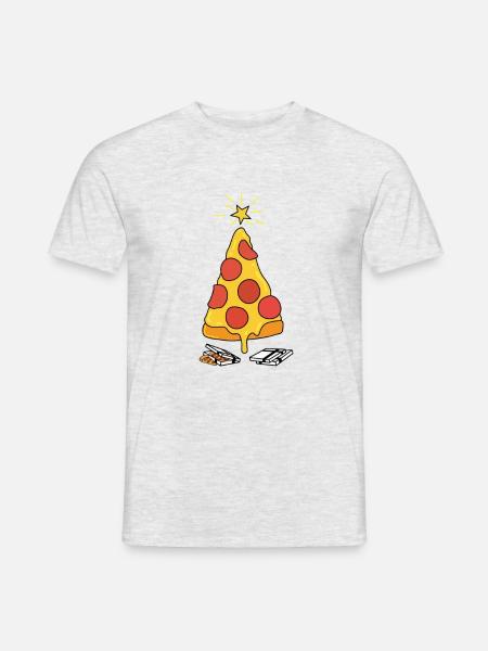 Pizza Christmas Tree - Men's T-Shirt - heather grey