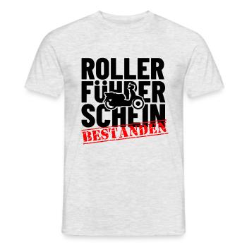 Rollerführerschein Bestanden Geschenk Motorroller - Männer T-Shirt - Grau meliert - Vorne - AI Model Male 178 dark (178cm)