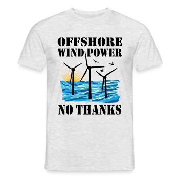 Offshore Wind Power No Thanks - Men's T-Shirt - heather grey - Front - AI Model Male 178 dark (178cm)