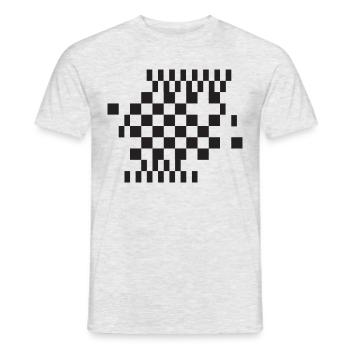 geometric chessboard design - Men's T-Shirt - heather grey - Front - AI Model Male 178 dark (178cm)
