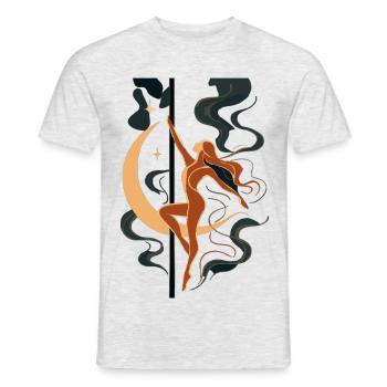 Pole Dance Art: Where Strength Meets Art - Men's T-Shirt - heather grey - Front - AI Model Male 178 dark (178cm)
