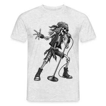 Skeleton-Rock-Sänger - Männer T-Shirt - Grau meliert - Vorne - AI Model Male 178 dark (178cm)