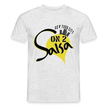 Salsa sur 2 - New York City - Danse Shirts - T-shirt homme - gris chiné - Devant - AI Model Male 178 dark (178cm)