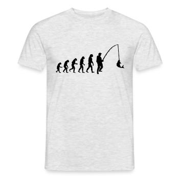 Angeln - Evolution - Geschenk - Fischer - Fischen - Männer T-Shirt - Grau meliert - Vorne - AI Model Male 178 dark (178cm)