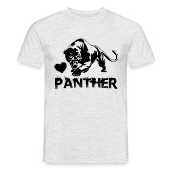 I love a panther - Men's T-Shirt - heather grey - Front - AI Model Male 178 dark (178cm)