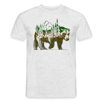 Bär Natur Landschaft Gebirge - Männer T-Shirt - Grau meliert - Vorne - AI Model Male 178 dark (178cm)