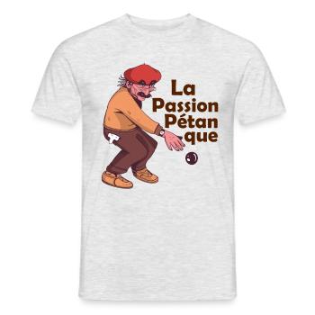 Français La Passion Pétanque Jeu de Pétanque Boule - Männer T-Shirt - Grau meliert - Vorne - AI Model Male 178 dark (178cm)