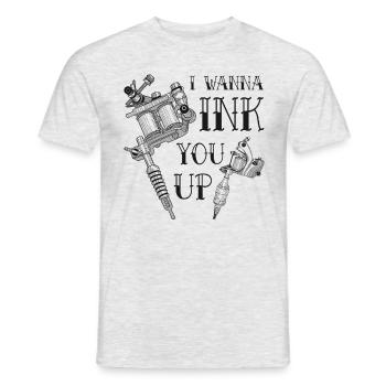 Tattoo artist tattoo needle tattoo saying Ink You Up - Men's T-Shirt - heather grey - Front - AI Model Male 178 dark (178cm)