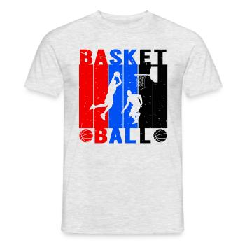 Basketball Spieler Jump Wurf - Männer T-Shirt - Grau meliert - Vorne - AI Model Male 178 dark (178cm)
