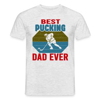HOCKEY DAD Hockey Dad Man Gift Retro - Men's T-Shirt - heather grey - Front - AI Model Male 178 dark (178cm)