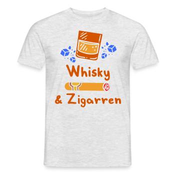Whisky et cigares Whisky Glaçons Cigare - T-shirt homme - gris chiné - Devant - AI Model Male 178 dark (178cm)