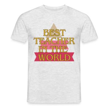 Bester Lehrer der Welt - Männer T-Shirt - Grau meliert - Vorne - AI Model Male 178 dark (178cm)