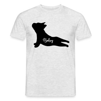 Cadeaux de chiot de bouledogue de silhouette de bébé pour des bébés. - T-shirt homme - gris chiné - Devant - AI Model Male 178 dark (178cm)