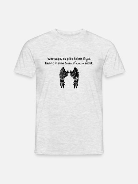 Beste Freundin Engel Geschenk - Männer T-Shirt - Grau meliert