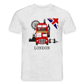 England, London, sightseeing, - Men's T-Shirt - heather grey - Front - AI Model Male 178 dark (178cm)