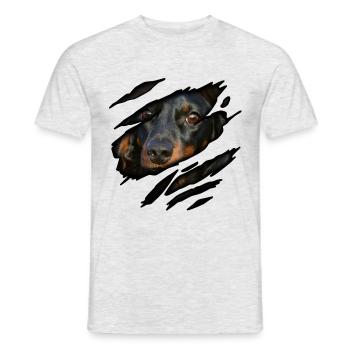 Dachshund in me - Men's T-Shirt - heather grey - Front - AI Model Male 178 dark (178cm)