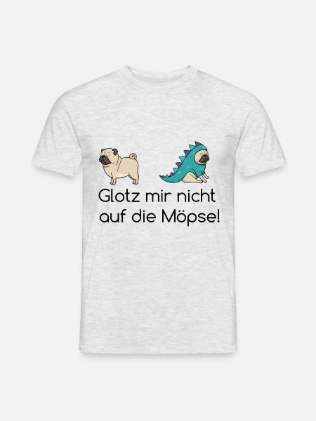 Glotz mir nicht auf die Möpse lustige Geschenkidee - Männer T-Shirt - Grau meliert