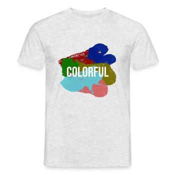colorful - Men's T-Shirt - heather grey - Front - AI Model Male 178 dark (178cm)