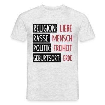 Statement - No separation or splitting - Men's T-Shirt - heather grey - Front - AI Model Male 178 dark (178cm)