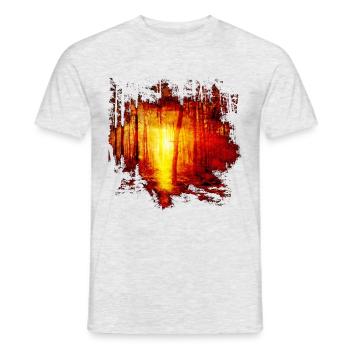 Nature arbres arbres sunbeam soleil idée cadeau - T-shirt homme - gris chiné - Devant - AI Model Male 178 dark (178cm)
