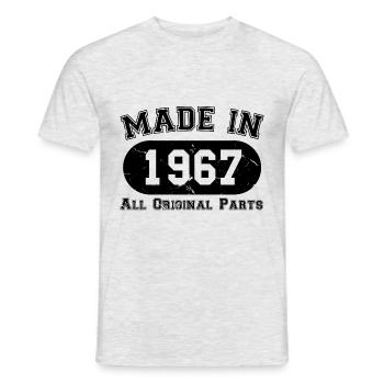 Fabriqué en 1967 Toutes les pièces d'origine 50e anniversaire - T-shirt homme - gris chiné - Devant - AI Model Male 178 dark (178cm)