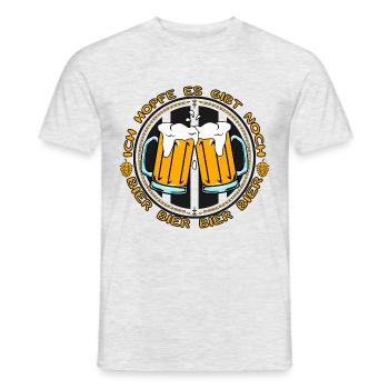 Ich Hopfe(n) es gibt noch Bier - Männer T-Shirt - Grau meliert - Vorne - AI Model Male 178 dark (178cm)