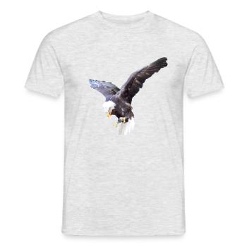 Geschenkidee Weisskopfadler fliegend Foto Adler - Männer T-Shirt - Grau meliert - Vorne - AI Model Male 178 dark (178cm)