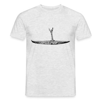 Canoë alpaga - T-shirt homme - gris chiné - Devant - AI Model Male 178 dark (178cm)