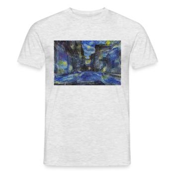 Italian city at night - Men's T-Shirt - heather grey - Front - AI Model Male 178 dark (178cm)