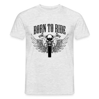 MOTORRAD BIKER ROCKER BORN TO RIDE - T-shirt homme - gris chiné - Devant - AI Model Male 178 dark (178cm)