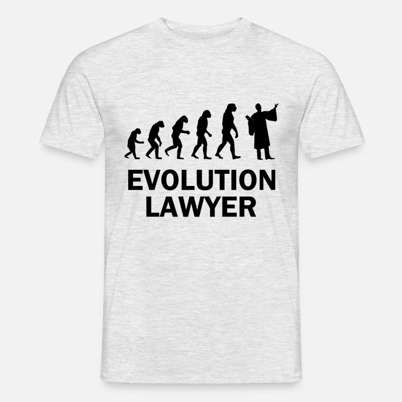 Lawyer Evolution Primaten Gericht Anwaltsrobe - Männer T-Shirt - Grau meliert