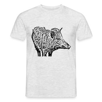 Wild boar Wild boar Pig Sow Pigs - Men's T-Shirt - heather grey - Front - AI Model Male 178 dark (178cm)