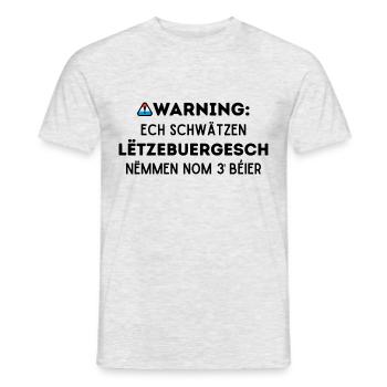 Je parle luxembourgeois après 3 bières - T-shirt homme - gris chiné - Devant - AI Model Male 178 dark (178cm)