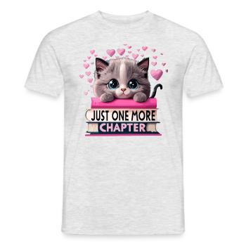Just one more chapter Bookworm Cat - Men's T-Shirt - heather grey - Front - AI Model Male 178 dark (178cm)