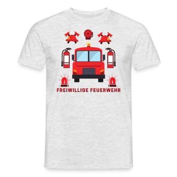 Volunteer Fire Brigade Firefighter (gift idea) - Men's T-Shirt - heather grey - Front - AI Model Male 178 dark (178cm)