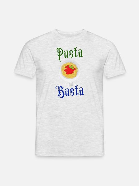 Pasta und Basta Italienische Pasta (Geschenk) - Männer T-Shirt - Grau meliert