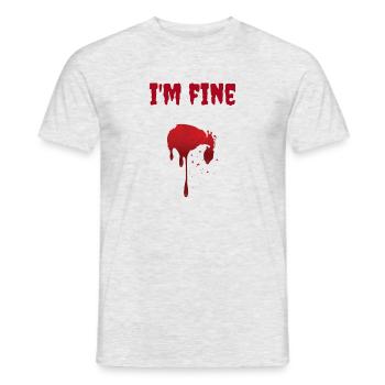 I'm Fine Blut Wunde (Halloween Geschenkidee) - Männer T-Shirt - Grau meliert - Vorne - AI Model Male 178 dark (178cm)