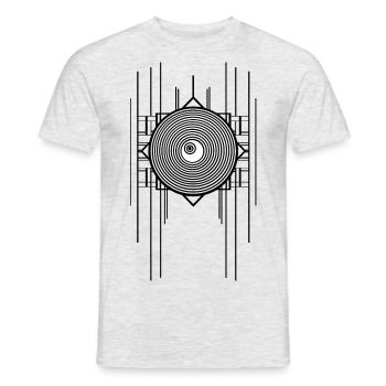 Conception abstraite de l’art Deco Ringl - T-shirt homme - gris chiné - Devant - AI Model Male 178 dark (178cm)